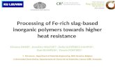 Processing of Fe-rich slag-based inorganic polymers towards higher heat resistance Silviana ONISEI 1, Annelies MALFLIET 1, Delia GUTIÉRREZ-CAMPOS 2, Bart.