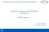 Wound Conductor Test Facilities (TASK 2) (Short status…) Friedrich Lackner 2 nd of September 2015 FUTURE CIRCULAR COLLIDER MAGNETS TECHNOLOGIES.