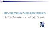 Getting the best….. avoiding the worst. Happy volunteers Organisational objectives.