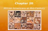 Chapter 20 African Americans at Mid-Century. C20.2 North and South, Slave and Free  slaves were property, no rights  most slaves did farm work  city.