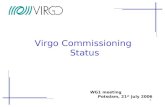 1 Virgo Commissioning Status WG1 meeting Potsdam, 21 st July 2006.