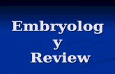 Embryology Review Embryology Review. Embryology Embryology – study of origin and development in utero—prenatal formation, growth and differentiation Embryology.
