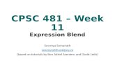 CPSC 481 – Week 11 Expression Blend Sowmya Somanath ssomanat@ucalgary.ca (based on tutorials by Bon Adriel Aseniero and David Ledo)