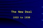 The New Deal 1933 to 1938. President Hoover’s Plan Initially called for voluntary action –and raised protective tariff duties Moratorium on the War debt.