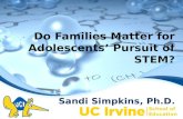 Sandi Simpkins, Ph.D. Do Families Matter for Adolescents’ Pursuit of STEM?