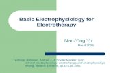 Basic Electrophysiology for Electrotherapy Nan-Ying Yu Mar.4.2008 Textbook: Robinson, Andrew J., & Snyder-Mackler, Lynn, Clinical electrophysiology: electrotherapy.