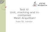 Test it! Unit, mocking and in-container Meet Arquillian! Ivan St. Ivanov.