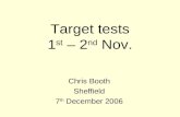 Target tests 1 st – 2 nd Nov. Chris Booth Sheffield 7 th December 2006.