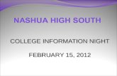 COLLEGE INFORMATION NIGHT FEBRUARY 15, 2012. Topics to be covered College Searches Things to Consider in Your College Search Researching Colleges Campus.