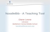NoodleBib - A Teaching Tool Diane Leone Librarian Bethlehem Central Middle School leondms@bcsd.neric.org.