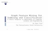 Graph Feature Mining for Indexing and Classification A Thesis Proposal in Department of Computer Science and Engineering by Dayu Yuan The Pennsylvania.
