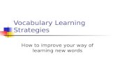 Vocabulary Learning Strategies How to improve your way of learning new words.
