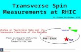 M. Grosse Perdekamp, UIUC Transverse Spin Measurements at RHIC Workshop on Transverse Spin and the Transverse Structure of the Nucleon 3 rd Joint Meeting.