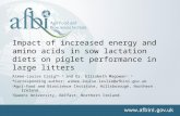 Impact of increased energy and amino acids in sow lactation diets on piglet performance in large litters Aimee-Louise Craig* 1, 2 and Dr. Elizabeth Magowan.