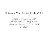 Network Monitoring for LAVCs CETS2001 Workshop 1257 Tuesday, Sept. 11, 1:00 pm, 208A Thursday, Sept. 13, 8:00 am, 208A Keith Parris.