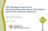EEC Budget Overview: Accelerating the Early Education and Care System Agenda Presentation to the EEC Fiscal Committee June 4, 2012.