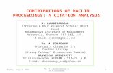 CONTRIBUTIONS OF NACLIN PROCEEDINGS: A CITATION ANALYSIS Monday, January 11, 2016 Mr. M.Janakiramaiah & Dr.M.Doraswamy 1 M. JANAKIRAMAIAH Librarian & Ph.D.