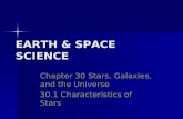 EARTH & SPACE SCIENCE Chapter 30 Stars, Galaxies, and the Universe 30.1 Characteristics of Stars.