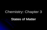 Chemistry: Chapter 3 States of Matter. Phases of Matter 4 phases Solid,Liquid,Gas,Plasma,