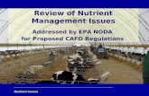 Nutrient Issues Review of Nutrient Management Issues Addressed by EPA NODA for Proposed CAFO Regulations.