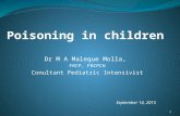 Dr M A Maleque Molla, FRCP, FRCPCH Conultant Pediatric Intensivist 1 September 14, 2015.