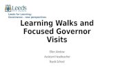 Learning Walks and Focused Governor Visits Ellen Aindow Assistant Headteacher Royds School Leeds for Learning: Governance – new perspectives.