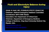 Fluid and Electrolyte Balance during Injury Zohair Al Aseri. MD. FCEM(UK).FRCPC (EM&CCM) Chairman,National Emergency Medicine Committee Coordinatoor MPH-DME.
