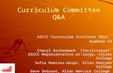 Curriculum Committee Q&A ASCCC Curriculum Institute 2015, Anaheim CA Cheryl Aschenbach (facilitator), ASCCC Representative-at-large, Lassen College Sofia.