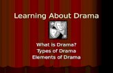 Learning About Drama What is Drama? Types of Drama Elements of Drama.