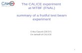 1 The CALICE experiment at MTBF (FNAL) summary of a fruitful test beam experiment Erika Garutti (DESY) On behalf of CALICE.