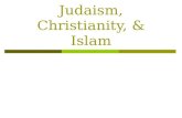 Judaism, Christianity, & Islam. Brief History  Judaism- The Hebrew leader Abraham founded Judaism in Mesopotamia around 1300 B.C. Judaism is the oldest.