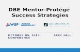 OCTOBER 09, 2015 ACEC FALL CONFERENCE DBE Mentor-Protégé Success Strategies.