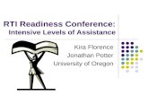 RTI Readiness Conference: Intensive Levels of Assistance Kira Florence Jonathan Potter University of Oregon.