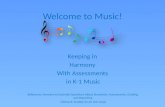 Welcome to Music! Keeping in Harmony With Assessments in K-1 Music Reference: Answers to Essential Questions About Standards, Assessments, Grading, and.