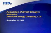 Acquisition of British Energy’s Interest in AmerGen Energy Company, LLC September 11, 2003.