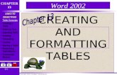 Copyright 2002, Paradigm Publishing Inc. CHAPTER 13 BACKNEXTEND 13-1 LINKS TO OBJECTIVES Table Concepts Creating a Table Creating a Table Entering Text.