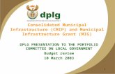 1 Consolidated Municipal Infrastructure (CMIP) and Municipal Infrastructure Grant (MIG) DPLG PRESENTATION TO THE PORTFOLIO COMMITTEE ON LOCAL GOVERNMENT