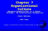 Chapter 7 Organizational Culture Managing Organizations in a Global Economy: An Intercultural Perspective First Edition John Saee Copyright  by South-Western,