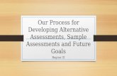 Our Process for Developing Alternative Assessments, Sample Assessments and Future Goals Region III.