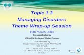 Topic 1.3 Managing Disasters Theme Wrap-up Session 19th March 2009.