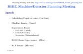 27 Mar 071 RHIC Machine/Detector Planning Meeting Agenda –Scheduling Physicist Issues (Gardner) –Machine Issues - (Drees) –Experiment Issues PHENIX (Leitch)
