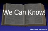 Matthew 24:42-44 Helpful chapters you might mark for this morning’s lesson: Matthew 24 Mark 13.