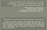 Community Needs Assessments and Sample Questionaire