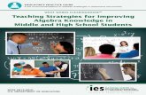 Teaching Strategies for Improving Algebra Knowledge in Middle and High School Student