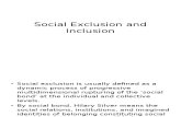 Social Exclusion and Inclusion