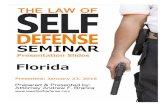 Law of Self Defense Seminar: Florida Slide Deck Handout SAMPLE v160123