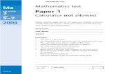 2004 KS3 Maths - Paper 1 - Level 5-7