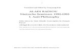 Alain Badiou's Seminar I, 1992-1993: Nietzsche's AntiPhilosophy, Translated.