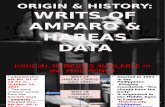 Legal History of the Writ of Amparo & Writ of Habeas Data