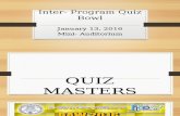 Inter- Program Quiz Bowl